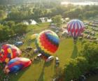 Аэрофотоснимок горячей фестиваль воздушных шаров